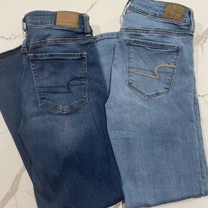 Set of 2 American Eagle Skinny Jeans - Sz 2 XShort - NWOT